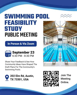 Swimming Pool Feasibility Study Meeting Flyer Template