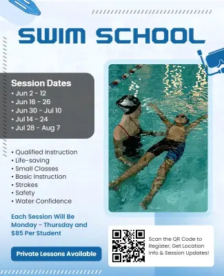 Swimming School Lessons Promotional Flyer Template