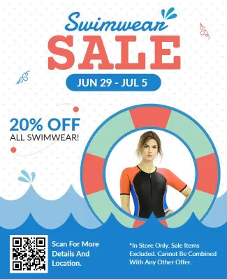 Swimwear Sale with Discount Offers Flyer Template