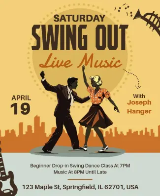 Swing Out Dance Event with Live Music Flyer Template