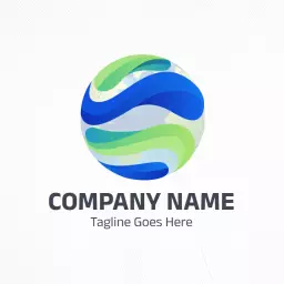 Swirling Blue and Green Design Representing Our Planet Earth Logo Template
