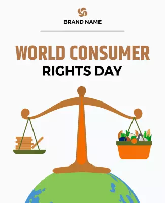 Symbolic Balance Advocacy for World Consumer Rights Day Poster Template