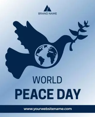 Symbolic Blue World Peace Day Poster Template