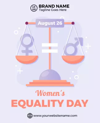 Symbolic Feminine Masculine Balance for Equality Day Poster Template