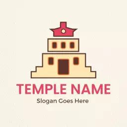 Symbolic Temple Design with Cultural Significance Logo Template
