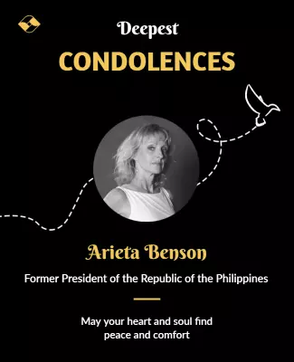 Elegant Black and Gold Sympathy Condolences Flyer Template