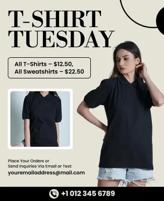 T-Shirt Tuesday Sale Promotion Flyer Template