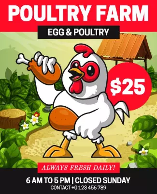 Tacha and Cod Gray Poultry Farm Flyer Template