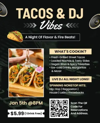 Taco and DJ Night Event Flyer Template