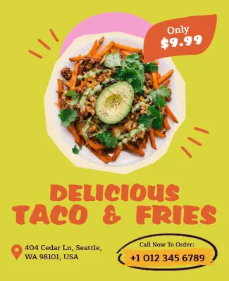 Taco and Fries Special Offer Poster Template