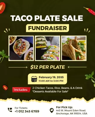 Taco Plate Fundraiser Event Flyer Template