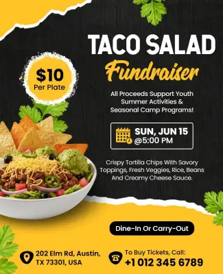 Taco Salad Fundraiser Event Poster Template