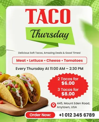 Taco Thursday Special Offer Flyer Template