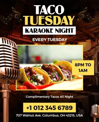Taco Tuesday Karaoke Night Event Flyer Template