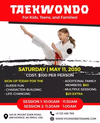 Taekwondo Training Event Flyer Template