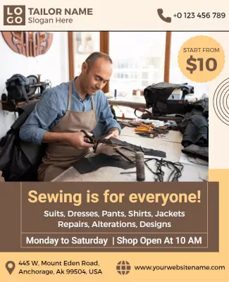 Promotional Tailor Services and Alterations Sewing Flyer Template