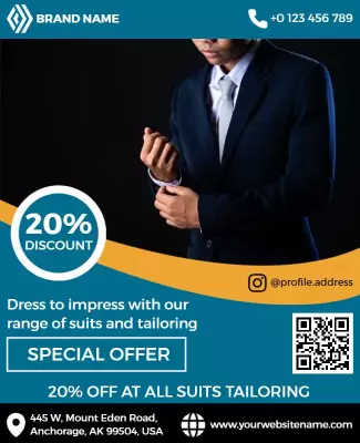 Tailored Suit Discount Promotion Flyer Template