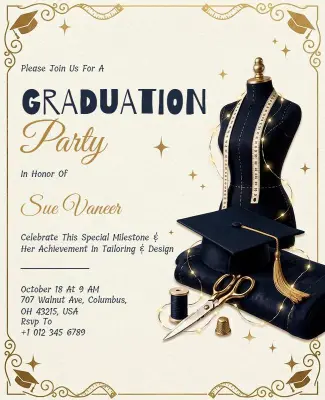 Tailoring Achievement Graduation Party Flyer Template