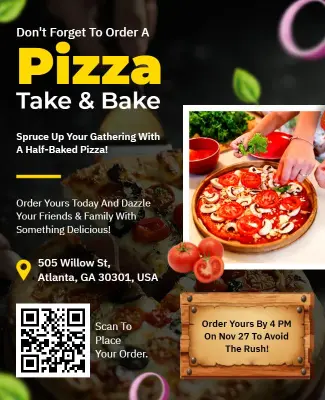 Take and Bake Pizza Promotion Flyer Template