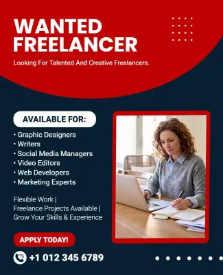 Talented Freelancers Wanted Advertisement Flyer Template