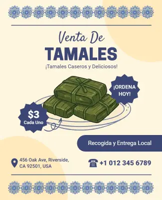 Tamales Sale Local Delivery Flyer Template
