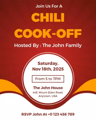 Tamarillo and White Chili Cook Off Flyer Chili Cook Off Flyer Design Idea Template