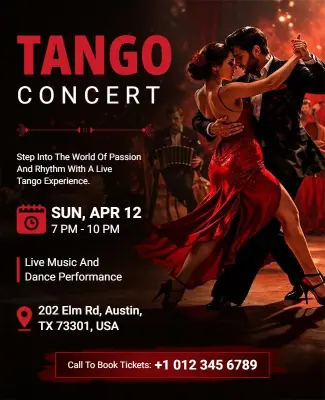 Tango Dance Concert Event Flyer Template