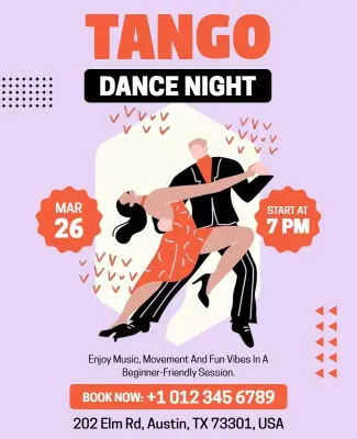 Tango Dance Night Event Flyer Template
