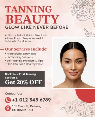 Tanning Salon Beauty Services Flyer Template