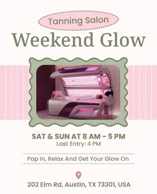 Tanning Salon Weekend Glow Flyer Template