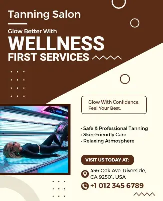 Tanning Salon Wellness First Services Flyer Template