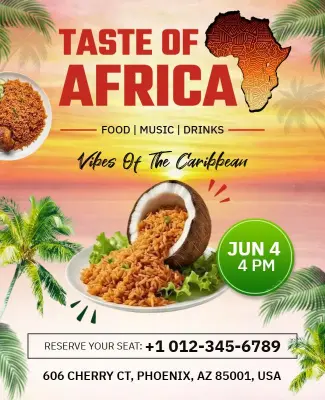 Taste of Africa Festival Advertisement Flyer Template