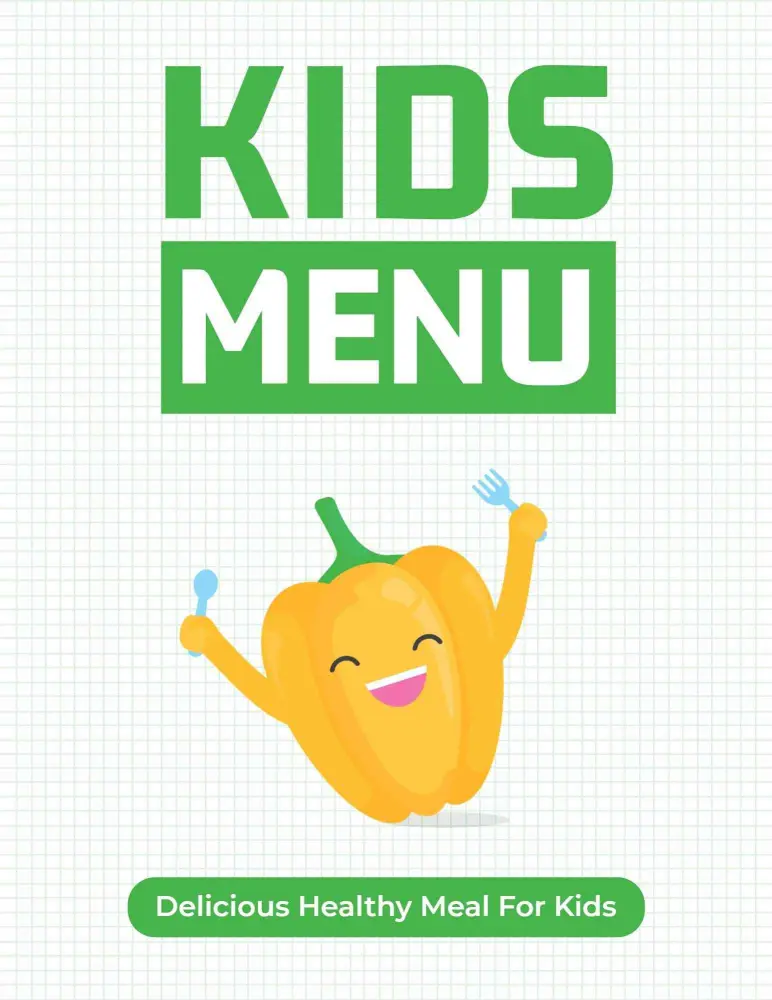 Tasty and Wholesome Meal Options for Young Foodies Kids Menu Template