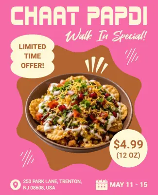 Tasty Chaat Papdi Promotion Flyer Template