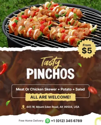 Tasty Pinchos Food Event Flyer Template