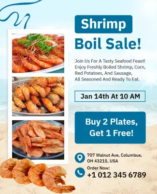 Tasty Shrimp Boil Sale Promotion Flyer Template