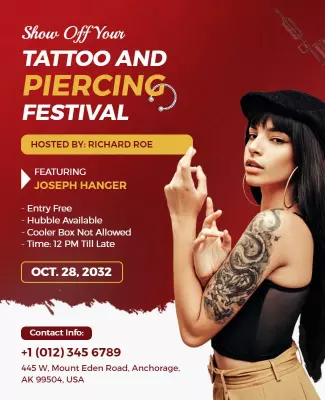 Tattoo and Piercing Festival Event Flyer Template