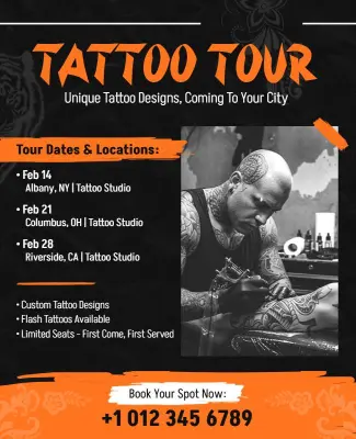 Tattoo Tour Event Promotion Flyer Template