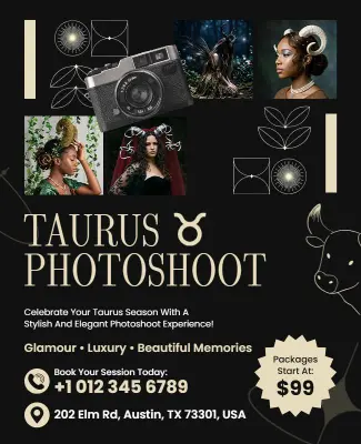 Taurus Photoshoot Flyer Template