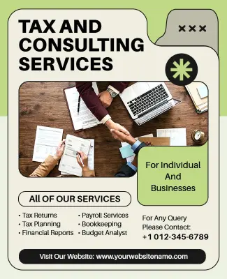 Tax and Consulting Services Promotional Poster Template