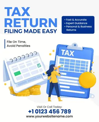 Tax Return Filing Services Poster Template
