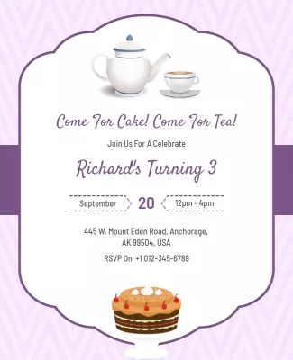 Tea Party Birthday Invitation Flyer Template