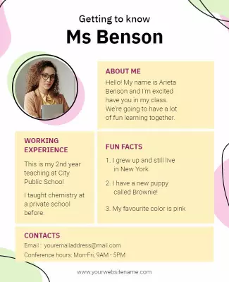 Teacher Introduction Classroom Flyer Template