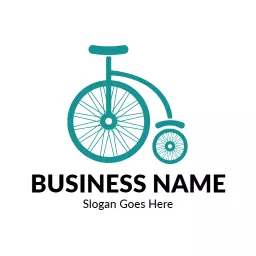 Teal Bicycle Design Showcasing Fun and Fitness Logo Template