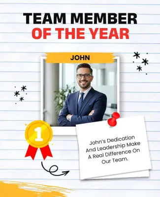 Team Member of the Year Appreciation Flyer Template