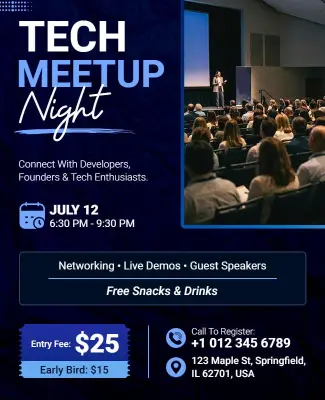 Tech Meetup Night Flyer Template