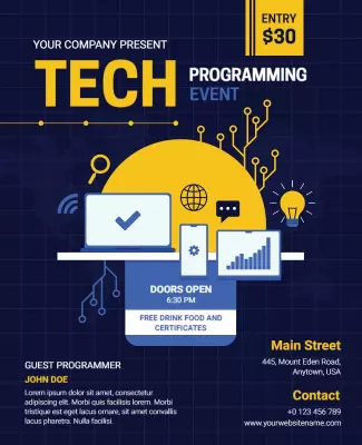 Tech Programming Networking Event Flyer Template