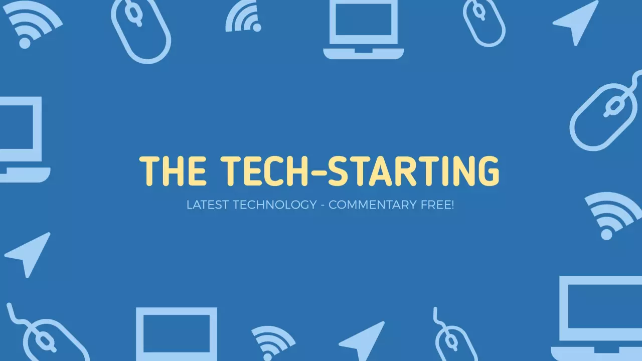 Tech-Themed Blue Background with Icons YouTube Channel Banner Template