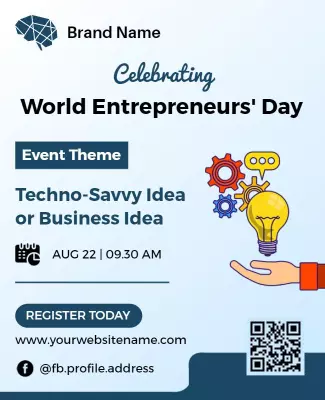 Techno-Savvy Business Innovation Event Poster Template