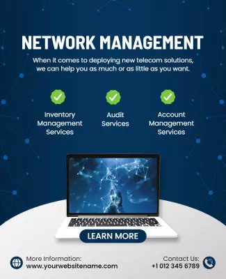 Telecom Network Management Services Flyer Template